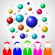 3D network clip-art illustration