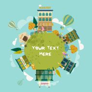 Set buildings of small business flat design N6