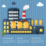 Plants and factories vector illustration