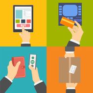 Set of business hands action concepts N3
