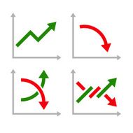 Business Graphic Set with Red and Green Arrows Vector