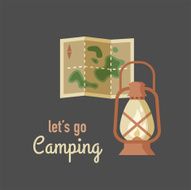 Hinking and camping vintage hipster poster N3