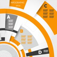 orange abstract technical infographic rings