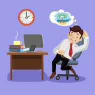 Sleeping businessman Vector flat illustration N2