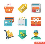 Shopping Flat icon set