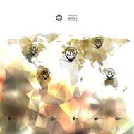 World map template triangle design infographic vector illustration