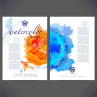 Abstract vector template design with colored butterflies and birds
