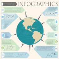 Infochart with a globe