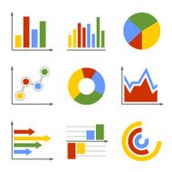 Color Business Graph and Chart Set