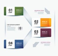 business step paper lines and numbers design template N14