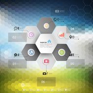 Infographic for business geometric background abstract hexagonal pattern vector N5