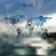 World map template triangle design infographic vector illustration N2