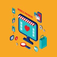 Flat 3d isometric design Shopping online Successful business e-commerce concept N2