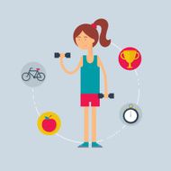 Character - sportswoman sport concept Vector illustration fla