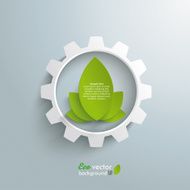 Big Eco Gear With Green Leaves