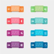 Vector paper stickers and labels with realistic shadows for infographic N4