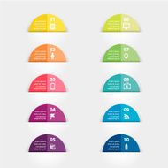 Vector paper stickers and labels with realistic shadows for infographic N5