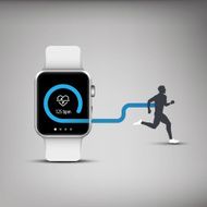 Fitness tracker application for smart watch concept with heart monitor
