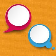 Speech and Thought Bubble Labels Orange Stripes N2