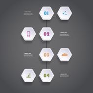 Infographic Concept with Hexagons - Flow Chart Design Timeline N2
