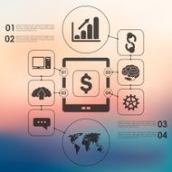 business infographic with unfocused background N179