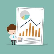 Businessman pointing to the financial documents