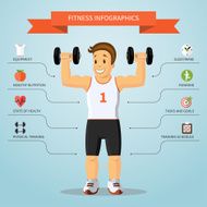 Fitness infographics concept Vector illustration N2