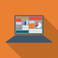 Analysis charts and graphs symbols on smart devices icons with