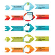 Numbered infographic design with icons and arrows