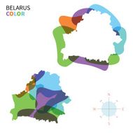 Abstract vector color map of Belarus with transparent paint effect