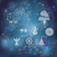 Christmas infographic with unfocused background N173