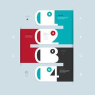 Minimal infographic with numbers step by template N2