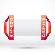 Abstract design element Red origami ribbon with paper frame