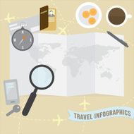 Travel infographics for web banner brochure design templete