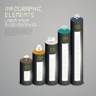 cylindrical flow chart infographic elements