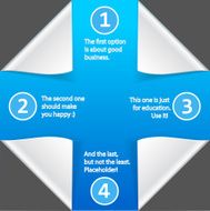 Paper infographic elements on blue background