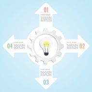 Gear and lightbulb infographic design template