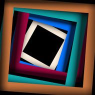Colored paper square and frame background