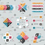 Set Of 9 Flat Minimal Infographics N14