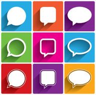 Speech bubble icons Think cloud symbols Vector