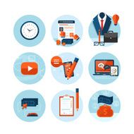 Business office and marketing items icons N17