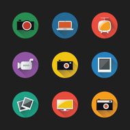 Retro Styled Icon Set of Electronic Devices