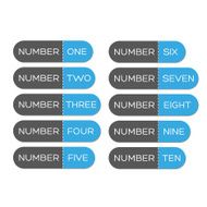 Number set button blue N2