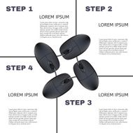 Computer Mouses Infographic Steps Vector