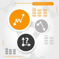 orange circle infographic template with business icons