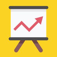 Vector Business Growing Chart Presentation Icon N2