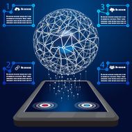 Global network Cloud Technology Communications Infographic Abstract Background vector