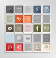 Modern squares colorful info graphic template