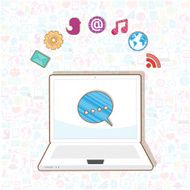 connectivity icons over background vector illustration