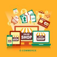 Flat design concept with icons of e-commerce ideas symbol N2